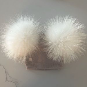Petit Maison Sasha Double Pom Angora Beanie Hat Small (0-12months)